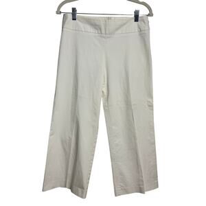 Trina Turk Cropped Trouser Wide Leg Pant Women 6 IvoryWhite Quite Luxury Minimal